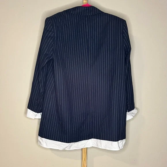 KBB by KAHLANA Target Womens The Shirt Blazer Jacket Navy/White Striped NWT - Picture 7 of 7